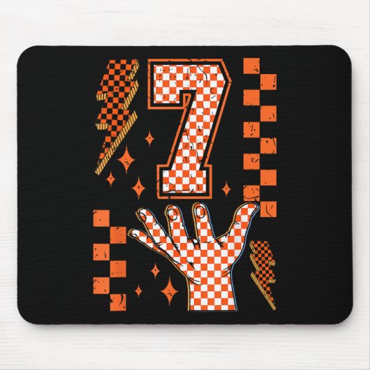 Nummer 7 passend 67 Meme kariert Halloween-Kostüm Mousepad (Vorne)