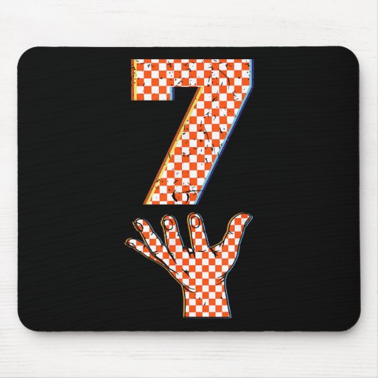 Nummer 7 passend 67 Meme kariert Halloween-Kostüm Mousepad (Vorne)