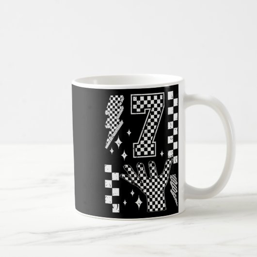 Nummer 7 passend 67 Meme kariertes Kostüm Kinder _ Kaffeetasse (Rechts)