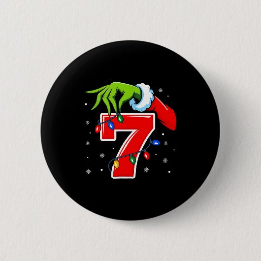 Nummer 7 passend 67 Meme Weihnachtself Hand Jungen Button (Vorderseite)