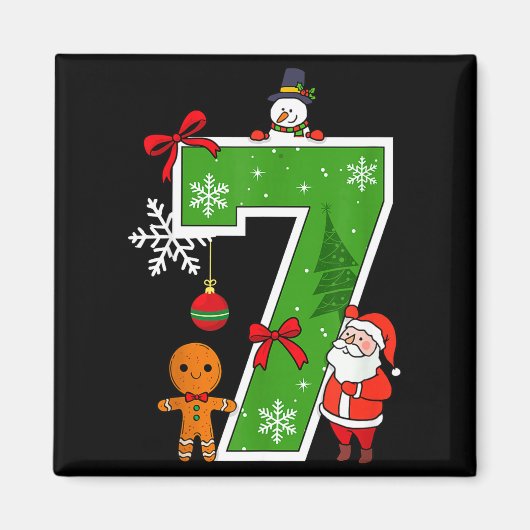 Nummer 7 passend 67 Meme Weihnachtskostüm Männer W Magnet (Vorne)