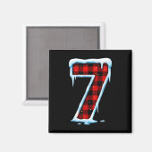 Nummer 7 passend zu 67 Meme Weihnachtskostüm Männe Magnet (Vorderseite/Rückseite)