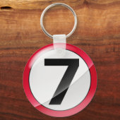 Nummer 7 rote Schlüsselkette Schlüsselanhänger (Vorderseite)