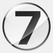 Nummer 7 Schwarzer Aufkleber (Vorderseite)