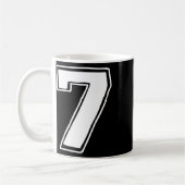 Nummer 7 Sechs Sieben 6 7 Meme 67 Lustig 7. Geburt Kaffeetasse (Links)