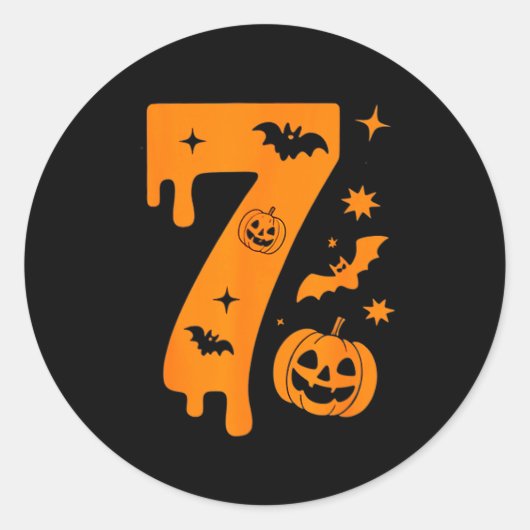 Nummer 7 Sechs Sieben 6 7 Meme Lustiges Design Paa Runder Aufkleber (Vorderseite)