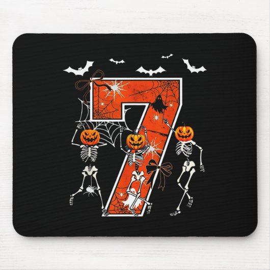 Nummer 7 Sechs Sieben Meme 6 7 Halloween Tanzender Mousepad (Vorne)