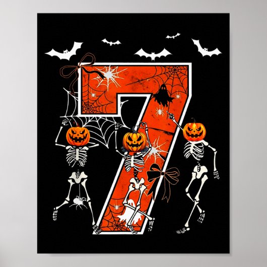 Nummer 7 Sechs Sieben Meme 6 7 Halloween Tanzender Poster (Vorne)