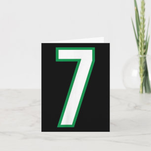 Nummer 7 Sport White Green Nummer Karte