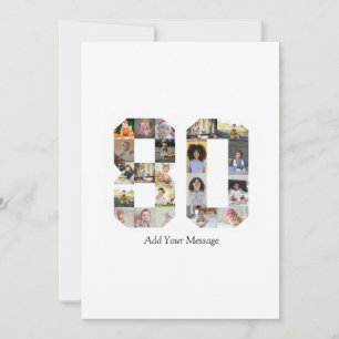 Nummer 80 Fotocollage Karte