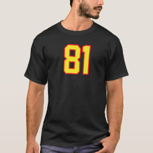Nummer 81 Sports Jersey Fan Athlete Yellow Red Var T-Shirt