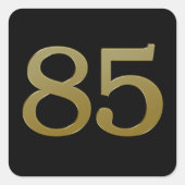 Nummer 85 Gold Square Sticker (Vorderseite)