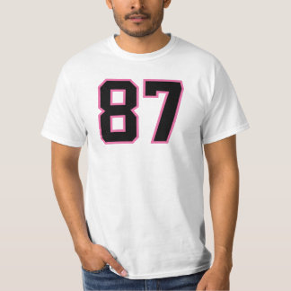 Nummer #87 Sports Jersey Pink Black Lucky No. T-Shirt