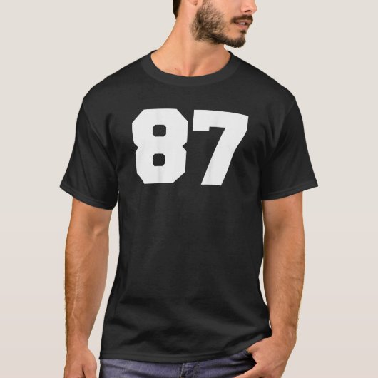 Nummer 87 Sports Jersey Player 87 Fan BACK PRINT V T-Shirt (Vorderseite)
