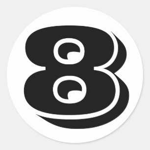 Nummer 8 Acht Vineta-Nummern von Janz Runder Aufkleber