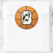 Nummer 8 Basketball und Spieler Runder Aufkleber (Tasche)
