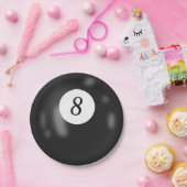 Nummer 8 Billardball Pappteller (Party)