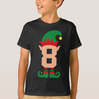 Nummer 8 Elf Chrismas Thema 8 Jahre Jungen Kinder T-Shirt