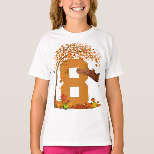 Nummer 8 Herbst Erntedank Thema 8 Jahre alt T-Shirt (Vorderseite)