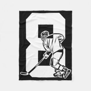 Nummer 8 Jahre Eishockey 8. Geburtstag (3)  Fleecedecke