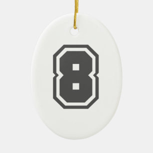 Nummer 8 keramik ornament