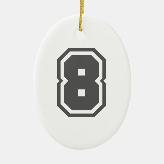 Nummer 8 keramik ornament (Vorne)
