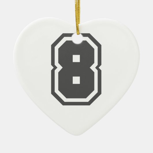 Nummer 8 keramik ornament (Vorne)