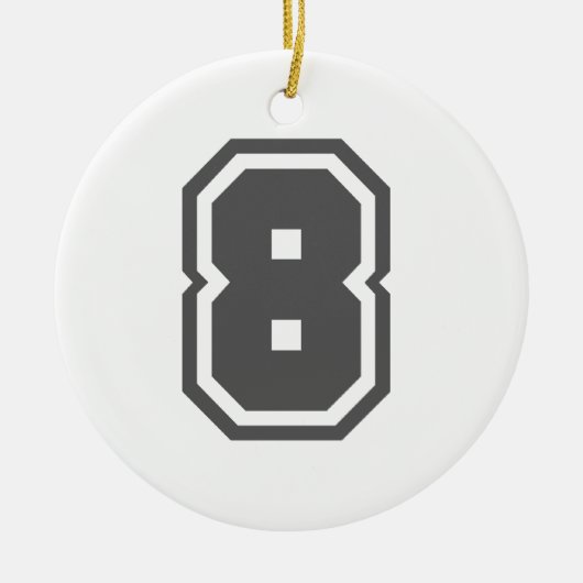 Nummer 8 keramikornament (Vorne)
