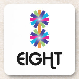 Nummer 8 kreatives Design Getränkeuntersetzer