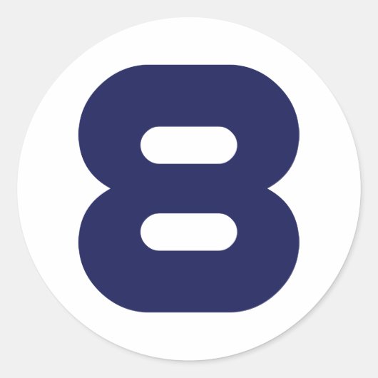 Nummer 8 runder aufkleber (Vorderseite)