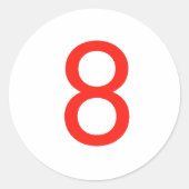 Nummer 8 runder aufkleber (Vorderseite)