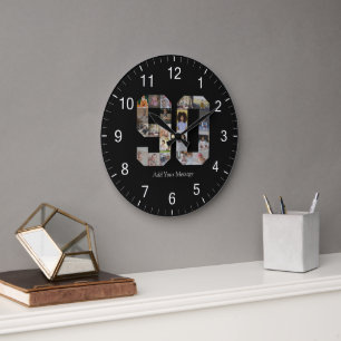 Nummer 90 Fotocollage Große Wanduhr