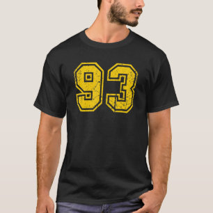 Nummer 93 Sportstrikot Uniform Fan Athlet Gelb T-Shirt