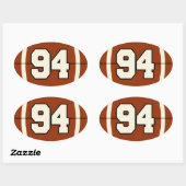 Nummer 94 Fußball-Aufkleber Ovaler Aufkleber (Blatt)