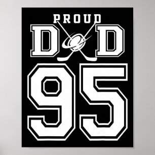 Nummer 95 Custom Proud Hockey Dad Personalisiert F Poster