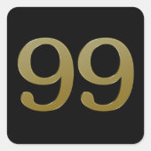 Nummer 99Gold Square Sticker (Vorderseite)