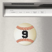 Nummer 9 Baseball Magnet (In Situ (Geschirrspüler))