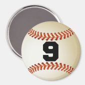 Nummer 9 Baseball Magnet (Vorderseite/Rückseite)