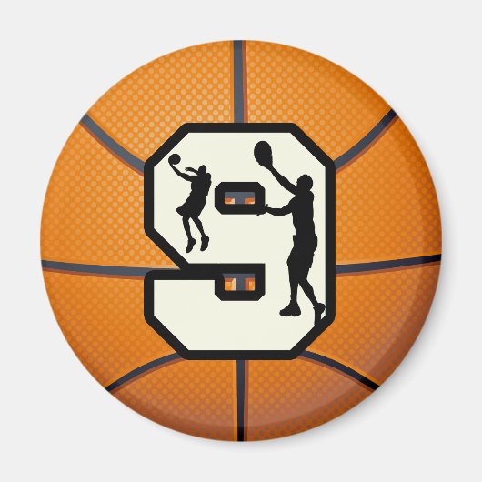 Nummer 9 Basketball und Spieler Magnet (Vorne)