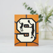 Nummer 9 Basketball und Spieler Postkarte (Stehend Vorderseite)