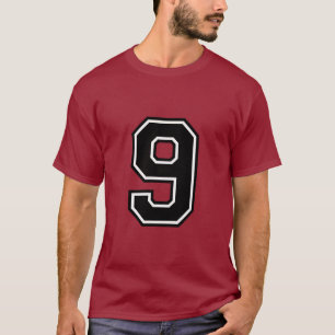 Nummer 9 Custom Sports Trikot Varsity Geburtstag T-Shirt