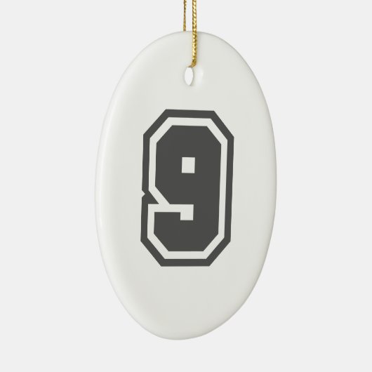 Nummer 9 keramik ornament (Rechts)