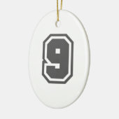 Nummer 9 keramik ornament (Links)