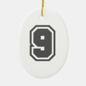 Nummer 9 keramik ornament (Vorne)