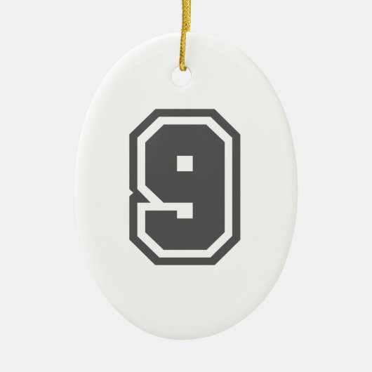 Nummer 9 keramik ornament (Vorne)