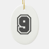 Nummer 9 keramik ornament (Hinten)