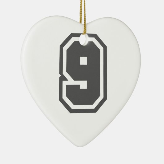 Nummer 9 keramik ornament (Rechts)