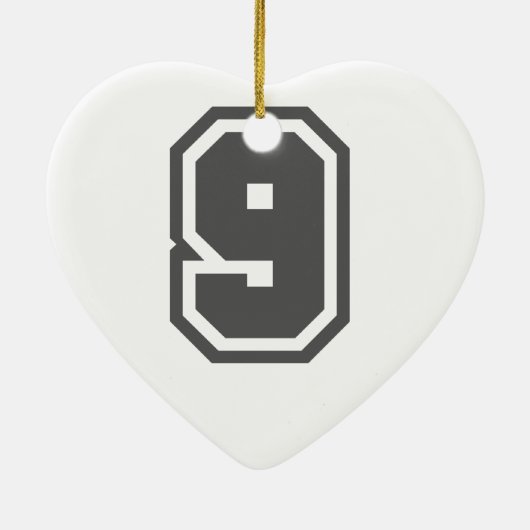 Nummer 9 keramik ornament (Hinten)