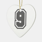 Nummer 9 keramik ornament (Links)