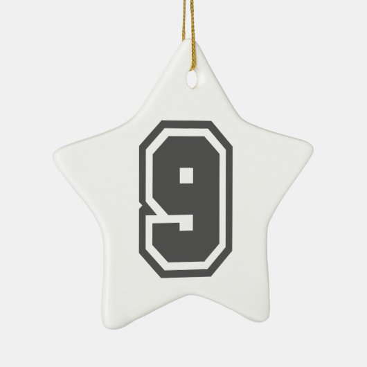 Nummer 9 keramikornament (Rechts)